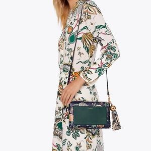 NWT Tory Burch Happy Times Floral Tassel Crossbody